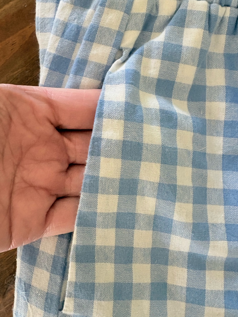 Women’s 2 Piece Linen Blue Gingham Tank Top Wide Leg Pants Set Size S 2 4 6 - Picture 9 of 9